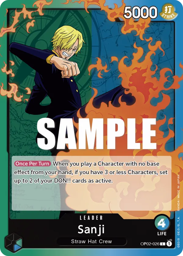 One Piece Card Game Single OP2-026L Sanji Volution Cards and Collectables One Piece Card Game Single OP2-026L Sanji Volution Cards and Collectables