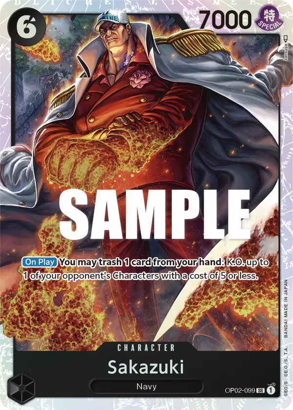 One Piece Card Game Single OP2-099SR Sakazuki Volution Cards and Collectables One Piece Card Game Single OP2-099SR Sakazuki Volution Cards and Collectables