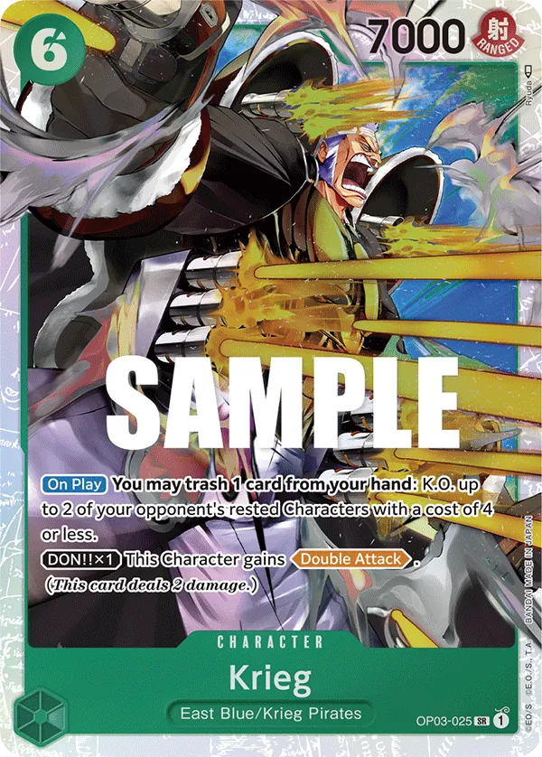 one piece card game op3 One Piece Card Game Single OP3-025SR Krieg – Volution Cards and Collectables