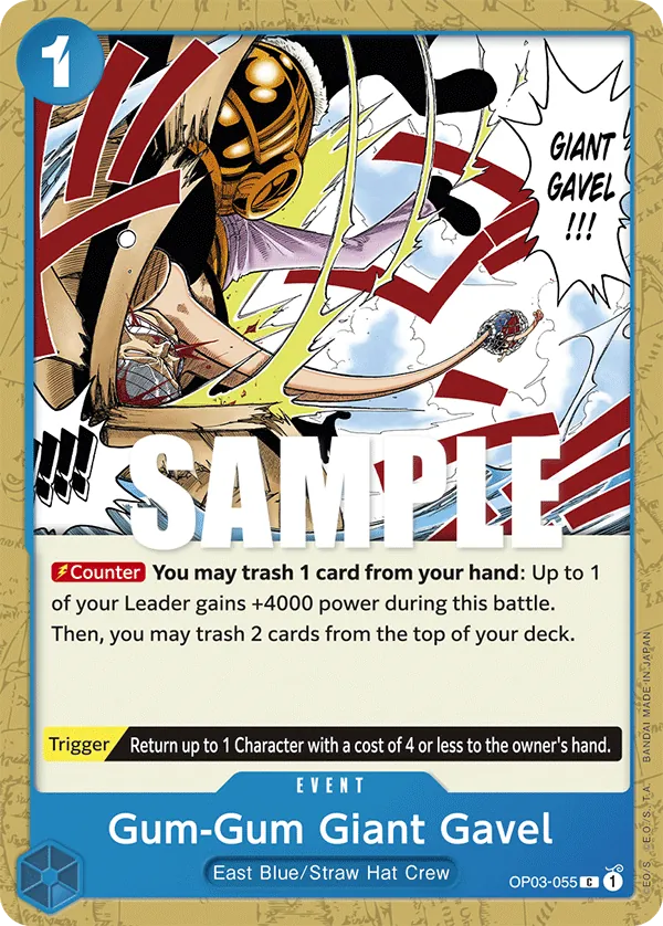 One Piece Card Game Single OP3-055C Gum-Gum Giant Gavel Volution Cards and Collectables One Piece Card Game Single OP3-055C Gum-Gum Giant Gavel Volution Cards and Collectables