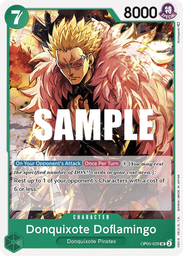 One Piece Card Game Single OP5-029UC Donquixote Doflamingo Volution Cards and Collectables One Piece Card Game Single OP5-029UC Donquixote Doflamingo Volution Cards and Collectables
