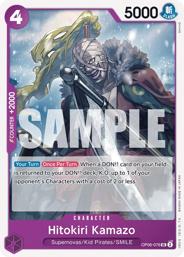 one piece card game op6 One Piece Card Game Single OP6-076UC Hitokiri Kamazo – Volution Cards and Collectables