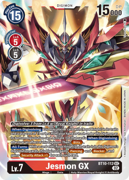 Digimon Card Game Single BT10-112SEC Jesmon GX Volution Cards and Collectables Digimon Card Game Single BT10-112SEC Jesmon GX Volution Cards and Collectables