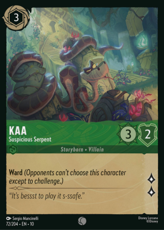 072/204 - Kaa - Suspicious Serpent - Cold Foil - Whisper in the Wind