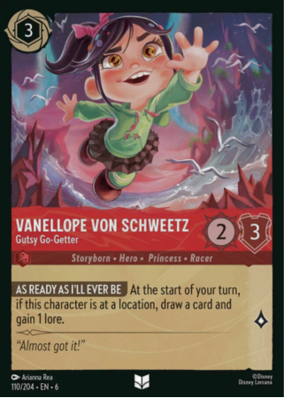 110/204 - Vanellope Von Schweetz - Gutsy Go-Getter - Cold Foil - Azurite Sea