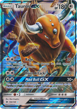 100/149 - Tauros GX - Sun & Moon Base Set