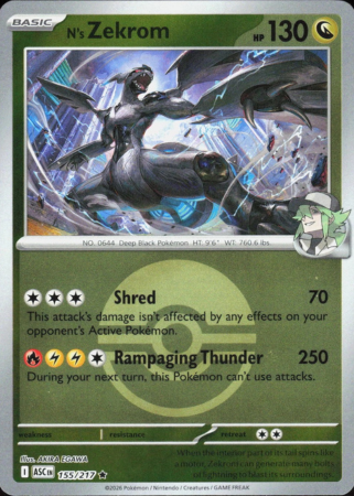 155/217 - N’s Zekrom - Poke Ball - Ascended Heroes
