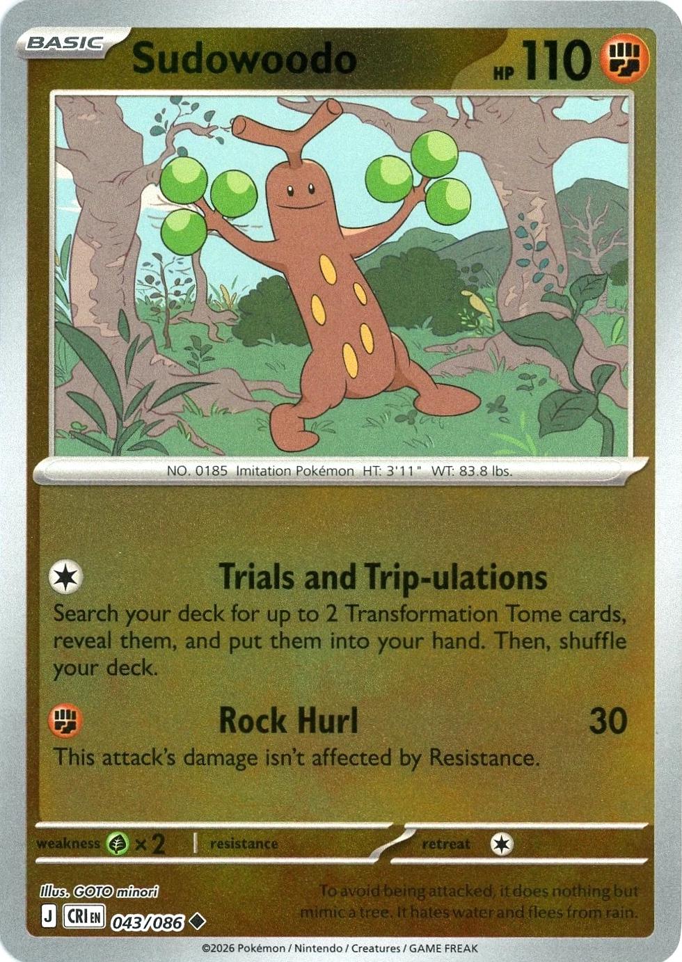 043/086 - Sudowoodo RH - Chaos Rising