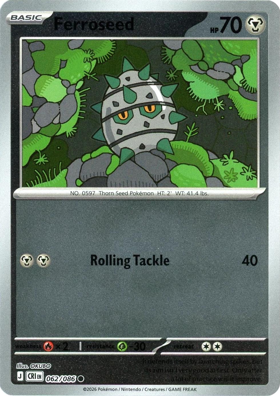 062/086 - Ferroseed RH - Chaos Rising
