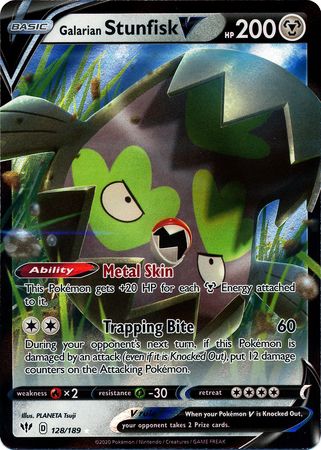 128/189 - Galarian Stunfisk V - Darkness Ablaze