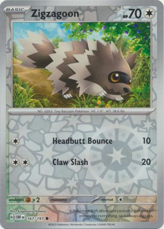 167/197 - Zigzagoon RH - Obsidian Flames