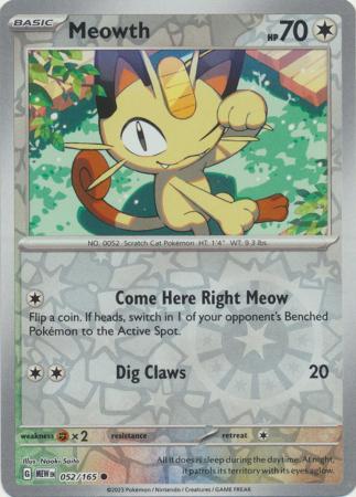 052/165 - Meowth RH - Pokemon 151