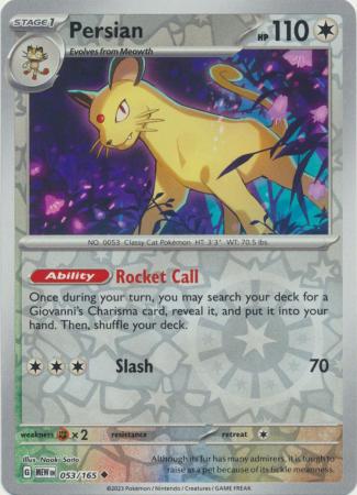 053/165 - Persian RH - Pokemon 151