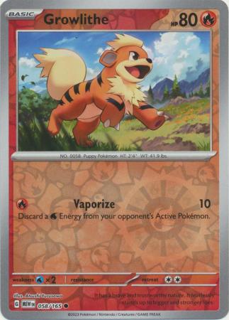 058/165 - Growlithe RH - Pokemon 151