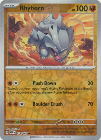111/165 - Rhyhorn RH - Pokemon 151