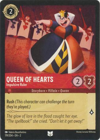 119/204 - Queen of Hearts - Impulsive Ruler - Rise of the Floodborn