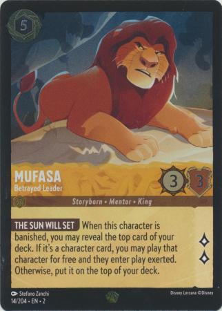 014/204 - Mufasa - Betrayed Leader - Holo - Rise of the Floodborn