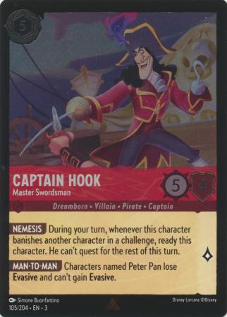 105/204 - Captain Hook - Master Swordsman - Holo - Into the Inklands