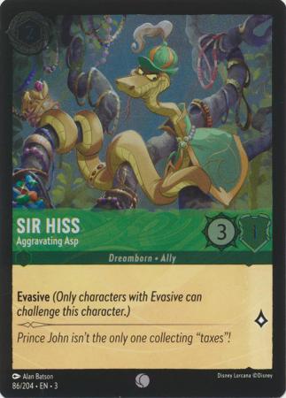 086/204 - Sir Hiss - Aggravating Asp - Holo - Into the Inklands