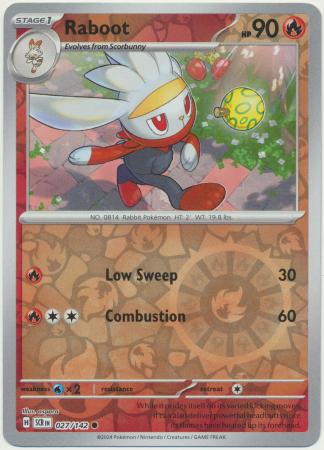 Pokemon Trading Card Game Single Of 027/142 - Raboot RH - Stellar Crown ...