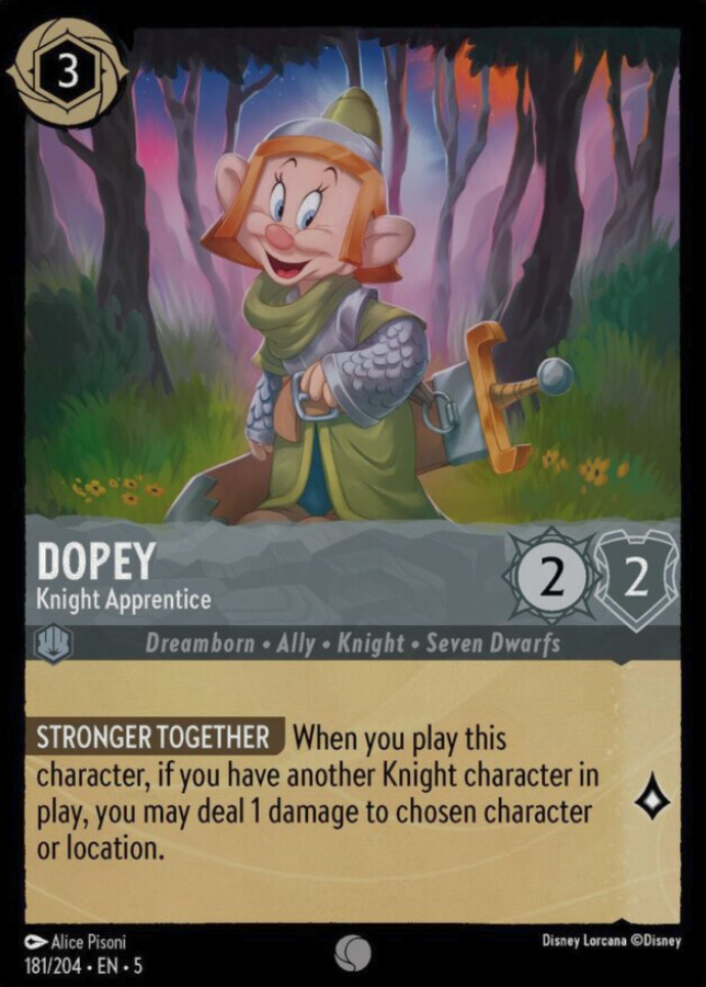 181/204 - Dopey – Knight Apprentice - Holo - Shimmering Skies