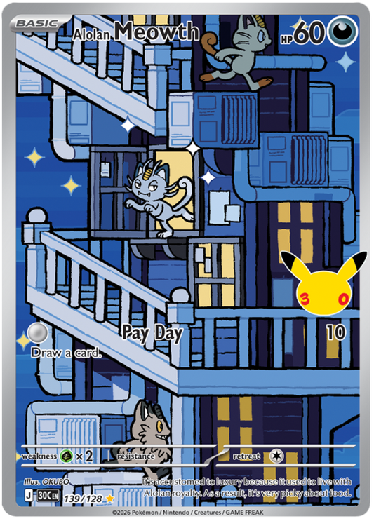 139/128 - Alolan Meowth - 30th Celebration