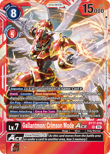 BT17-018SR Gallantmon: Crimson Mode ACE