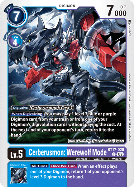 BT17-025UC Cerberusmon: Werewolf Mode