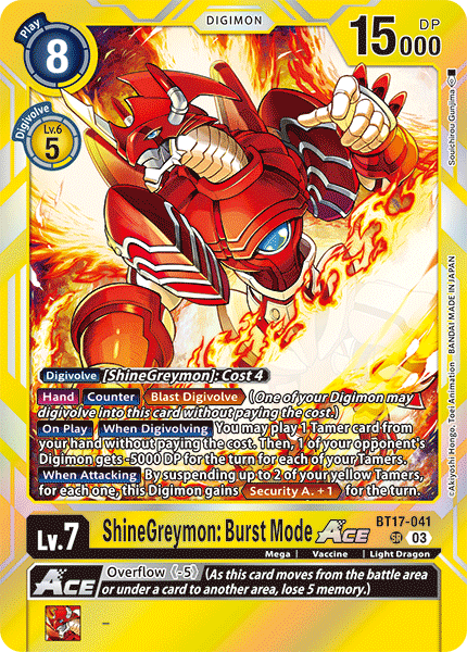 BT17-041SR ShineGreymon: Burst Mode ACE