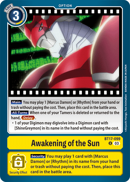 BT17-099UC Awakening of the Sun