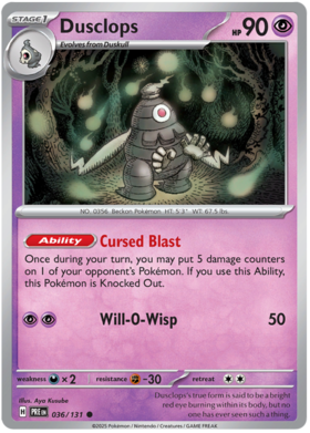 036/131 - Dusclops - Prismatic Evolutions