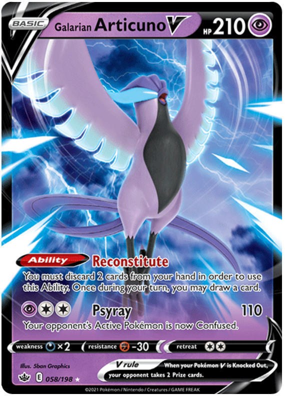 058/198 - Galarian Articuno V - Chilling Reign