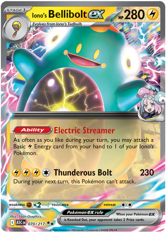 070/217 - Iono's Bellibolt ex - Ascended Heroes