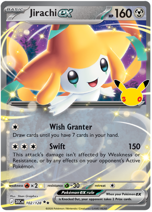 102/128 - Jirachi ex - 30th Celebration