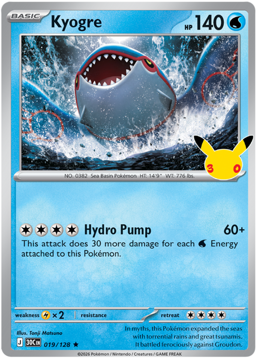 019/128 - Kyogre - 30th Celebration