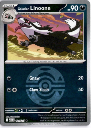 131/217 - Galarian Linoone - Poke Ball - Ascended Heroes