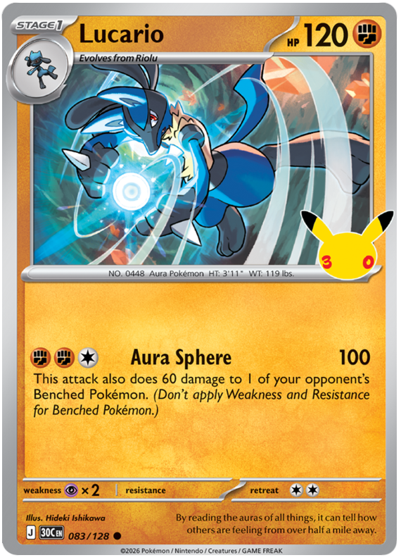 083/128 - Lucario - 30th Celebration