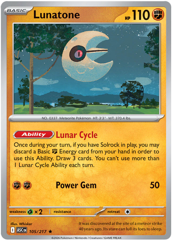 105/217 - Lunatone - Ascended Heroes