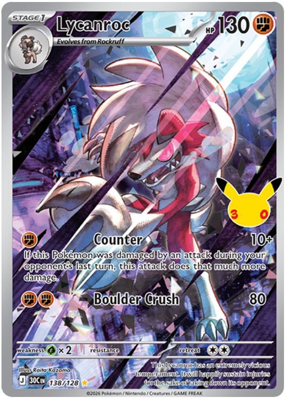 138/128 - Lycanroc - 30th Celebration