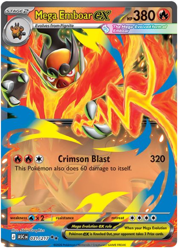 031/217 - Mega Emboar ex - Ascended Heroes