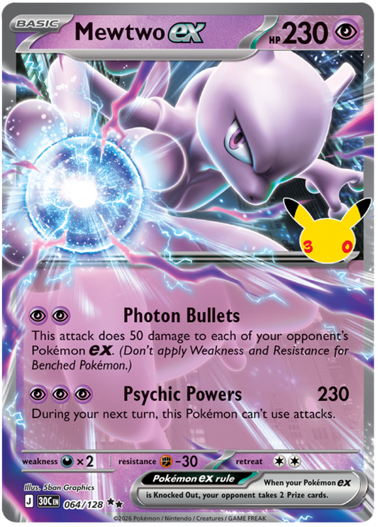 064/128 - Mewtwo ex - 30th Celebration