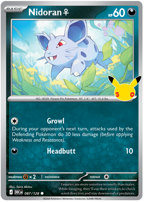 087/128 - Nidoran - 30th Celebration