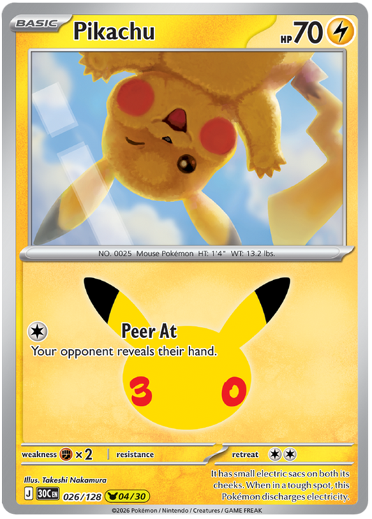 026/128 - 04/30 - Pikachu - 30th Celebration