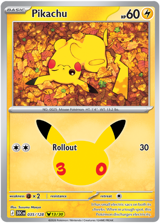 035/128 - 13/30 - Pikachu - 30th Celebration