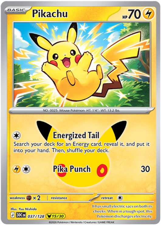 037/128 - 15/30 - Pikachu - 30th Celebration