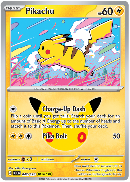 042/128 - 20/30 - Pikachu - 30th Celebration