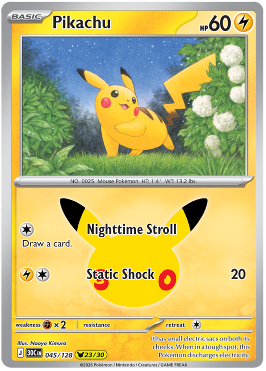 045/128 - 23/30 - Pikachu - 30th Celebration