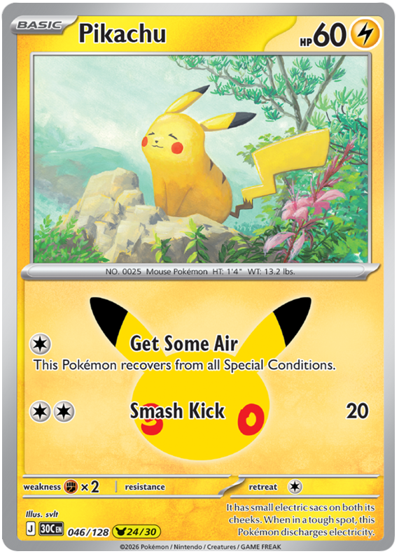 046/128 - 24/30 - Pikachu - 30th Celebration