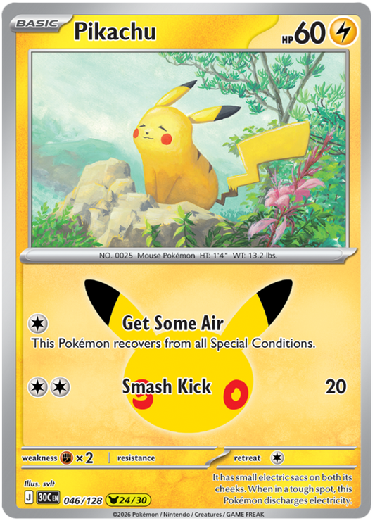 046/128 - 24/30 - Pikachu - 30th Celebration