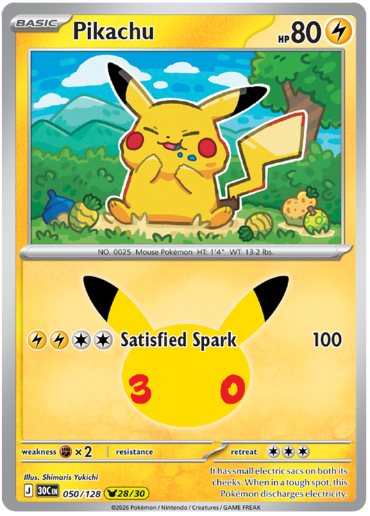 050/128 - 28/30 - Pikachu - 30th Celebration